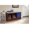 ClosetMaid 1631 Cubeicals 3-Cube Storage Bench, White with Gray Cushion(Dark Cherry With Gray Cushion)