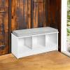 ClosetMaid 1631 Cubeicals 3-Cube Storage Bench, White with Gray Cushion(White With Gray Cushion)