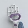 ClosetMaid 3462 Broom & Mop Holder for Wall or Door Mount, Durable White Metal Steel(Broom and Dust Pan Holder)