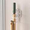 ClosetMaid 3462 Broom & Mop Holder for Wall or Door Mount, Durable White Metal Steel(Broom and Dust Pan Holder)