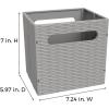 ClosetMaid 5437 Collapsible Mini Storage Bin with Two Handles, 2-Pack, Gray Wicker, Natural Linen, 2 Pack(Gray Wicker)