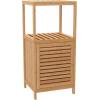 ClosetMaid Bamboo Storage Cabinet, Freestanding Floor Cabinet with Single Door, 3 Shelves, for Bathroom, Living Room, Slide Table, Natural Finish