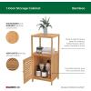 ClosetMaid Bamboo Storage Cabinet, Freestanding Floor Cabinet with Single Door, 3 Shelves, for Bathroom, Living Room, Slide Table, Natural Finish