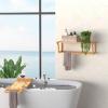 ClosetMaid Bamboo Wall Shelf with Towel Bar, Wall Mount Storage Shelves, Organizer Rack, Natural Finish(1-Tier)