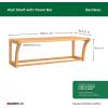 ClosetMaid Bamboo Wall Shelf with Towel Bar, Wall Mount Storage Shelves, Organizer Rack, Natural Finish(1-Tier)
