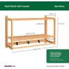 ClosetMaid Bamboo Wall Shelf with Towel Bar, Wall Mount Storage Shelves, Organizer Rack, Natural Finish(2-Tier)