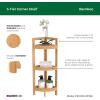 ClosetMaid Corner Shelf, 3 Tiers with Display Shelves, Floor Standing Bookshelf, Small Space Shelving Unit, Plant Stand, Bamboo Wood