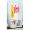 ClosetMaid KidSpace Wood Storage Locker, 2 Cubby Cube Compartments, Open Storage, 3 Hooks, for Coats, Backpacks, Jackets, White Finish