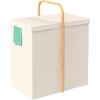 ClosetMaid Laundry Hamper Basket, Foldable with Lid, Two Compartments, Bamboo Handle, Portable, Collapsible Design, Freestanding, Beige