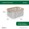 ClosetMaid Laundry Hamper Storage Baskets, Bamboo Frame, Portable, Collapsible Design, Freestanding, Stripe (2-Pack)