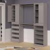 ClosetMaid Modular Storage 68.76-78.78-inch W 4-Drawer 19-Shelf Wood Closet System with Doors, White(Smoky Taupe)