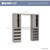 ClosetMaid Modular Storage 68.76-78.78-inch W 4-Drawer 19-Shelf Wood Closet System with Doors, White(Smoky Taupe)