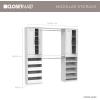 ClosetMaid Modular Storage 68.76-78.78-inch W 4-Drawer 19-Shelf Wood Closet System with Doors, White(White)
