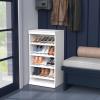ClosetMaid Modular Storage Angled Shelves, Wood Closet Organizer Adjustable, Stacking, Full Backer, Decorative Trim, White, Shoe Shelf Unit(White)