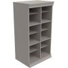 ClosetMaid Modular Storage Shelf Unit with 12 Shelves, Wood Closet Organizer Adjustable, Dividers, Stacking, Full Backer, Decorative Trim, White(Taupe)