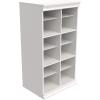 ClosetMaid Modular Storage Shelf Unit with 12 Shelves, Wood Closet Organizer Adjustable, Dividers, Stacking, Full Backer, Decorative Trim, White(White)