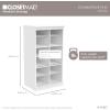 ClosetMaid Modular Storage Shelf Unit with 12 Shelves, Wood Closet Organizer Adjustable, Dividers, Stacking, Full Backer, Decorative Trim, White(White)