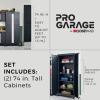 ClosetMaid ProGarage Garage Storage Cabinets & Workbench Top 4-Piece Set, Custom, Durable, Adjustable, Steel Construction, Black