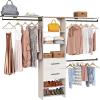 ClosetMaid SuiteSymphony 25-Inch Closet System Tower with (3) Hang Rods, (2) Drawers, (2) Angled Shoe Shelves, and (2) Top Shelves, White Timber
