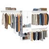 ClosetMaid SuiteSymphony Hanging Closet Kit Includes (1) Tower, (3) Closet Rods, (4) Shelves, (3) Top Shelves w/Brackets, (1) Drawer, (1) Closet Door Set, and (2) Angled Shoe Shelf, White