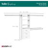 ClosetMaid SuiteSymphony Hanging Closet Kit Includes (1) Tower, (3) Closet Rods, (4) Shelves, (3) Top Shelves w/Brackets, and (3) Drawer, White