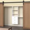 ClosetMaid SuiteSymphony Hanging Closet Kit Includes (1) Tower, (3) Closet Rods, (4) Shelves, (3) Top Shelves w/Brackets, and (3) Drawer, White