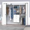 ClosetMaid SuiteSymphony Hanging Closet Kit Includes (1) Tower, (3) Closet Rods, (4) Shelves, (3) Top Shelves w/Brackets, and (4) Drawers, White