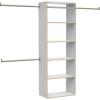 ClosetMaid SuiteSymphony Hanging Closet Kit Includes (1) Tower, (3) Closet Rods, and (6) Shelves, White((6) Shelves)