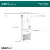 ClosetMaid SuiteSymphony Modern Hanging Closet Kit Includes (1) Tower, (3) Closet Rods, (4) Shelves, (3) Top Shelves w/Brackets, (1) Drawer, (1) Closet Door Set, (2) Angled Shoe Shelf, White
