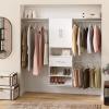 ClosetMaid SuiteSymphony Modern Hanging Closet Kit Includes (1) Tower, (3) Closet Rods, (4) Shelves, (3) Top Shelves w/Brackets, (1) Drawer, (1) Closet Door Set, (2) Angled Shoe Shelf, White