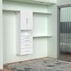 ClosetMaid SuiteSymphony Modern Hanging Closet Kit Includes (1) Tower, (3) Closet Rods, (4) Shelves, (3) Top Shelves w/Brackets, (4) Drawers and (1) Closet Door Set, White