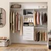 ClosetMaid SuiteSymphony Modern Hanging Closet Kit Includes (1) Tower, (3) Closet Rods, (4) Shelves, (3) Top Shelves w/Brackets, and (3) Drawer, White