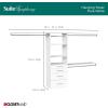 ClosetMaid SuiteSymphony Modern Hanging Closet Kit Includes (1) Tower, (3) Closet Rods, (4) Shelves, (3) Top Shelves w/Brackets, and (4) Drawers, White