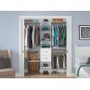 ClosetMaid SuiteSymphony Wood Closet Organizer Starter Kit with Tower and 3 Hang Rods, Shelves, Adjustable, Fits Spaces 4 – 9 ft. Wide, Graphite Grey(Pure White)