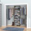 ClosetMaid SuiteSymphony Wood Closet Organizer Starter Kit with Tower and 3 Hang Rods, Shelves, Adjustable, Fits Spaces 5 – 10 ft. Wide, Graphite Grey