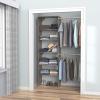 ClosetMaid SuiteSymphony Wood Closet Organizer Starter Kit with Tower and 3 Hang Rods, Shelves, Adjustable, Fits Spaces 5 – 10 ft. Wide, Graphite Grey