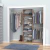 ClosetMaid SuiteSymphony Wood Closet Organizer Starter Kit with Tower and 3 Hang Rods, Shelves, Adjustable, Fits Spaces 5 – 10 ft. Wide, Natural Gray, 25″