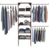 ClosetMaid SuiteSymphony Wood Closet Organizer Starter Kit with Tower and 3 Hang Rods, Shelves, Adjustable, Fits Spaces 5 – 10 ft. Wide, Natural Gray, 25″