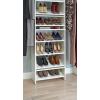 ClosetMaid SuiteSymphony Wood Shoe Shelves Set, Add On Accessory, Angled, Shoe Fence, For 25 in. Units, Pure White/Satin Nickel(Pure White)
