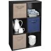 Closetmaid Decorative Home Stackable 6 Cube Cubeicals Organizer Storage Bookcase, with Hardware for Office, Home and Closet, White(Black)