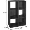 Closetmaid Decorative Home Stackable 6 Cube Cubeicals Organizer Storage Bookcase, with Hardware for Office, Home and Closet, White(Black)