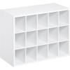 ClosetMaid 15 Cube Stackable Storage Organizer for Shoes, Bags, Crafts, Hobbies with Wood Shelves, for Closet, Entryway or Mudroom, Dark Cherry(White)