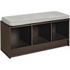 ClosetMaid 1631 Cubeicals 3-Cube Storage Bench, White with Gray Cushion(Espresso With Gray Cushion)