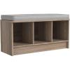 ClosetMaid 1631 Cubeicals 3-Cube Storage Bench, White with Gray Cushion(Natural Gray With Gray Cushion)