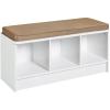 ClosetMaid 1631 Cubeicals 3-Cube Storage Bench, White with Gray Cushion(White)