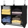 ClosetMaid 20504 Foldable Underbed Storage Bag with Handles, Zipper Closure and Clear Window for Sweaters, Shoes, Blankets with Charcoal Black Finish(4-Shelf Hanging Organizer with Rod)