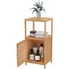 ClosetMaid Bamboo Storage Cabinet, Freestanding Floor Cabinet with Single Door, 3 Shelves, for Bathroom, Living Room, Slide Table, Natural Finish