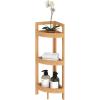ClosetMaid Corner Shelf, 3 Tiers with Display Shelves, Floor Standing Bookshelf, Small Space Shelving Unit, Plant Stand, Bamboo Wood