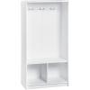ClosetMaid KidSpace Wood Storage Locker, 2 Cubby Cube Compartments, Open Storage, 3 Hooks, for Coats, Backpacks, Jackets, White Finish