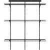 ClosetMaid MaxLoad Heavy Duty Wall Shelf Kit for Garage, 6 – 10 Ft., Adjustable ShelfTrack Wire Shelving, Black Finish(3 shelves)